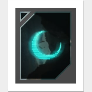 Cyan neon - electro moon Posters and Art